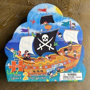 PIRATE JIGSAW PUZZLE & 2 SWASHBUCKLING STORY BOOKS
